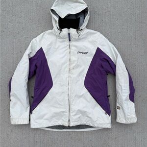 Spyder Women’s Ski Jacket -  Size 12 Large - White/Purple - 3-in-1 Snow Coat